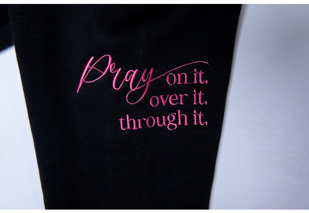 F*** Cancer Stay Strong and Keep Fighting pullover Hoodie Black/Pink/White