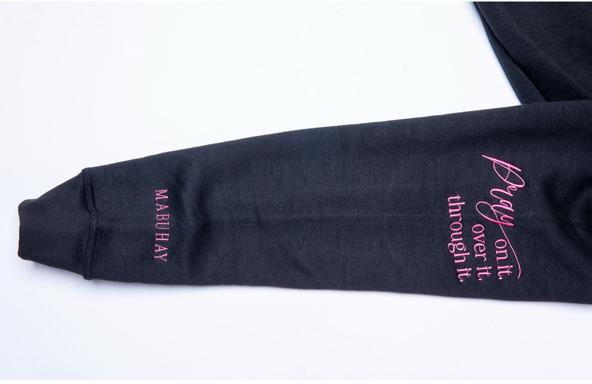 F*** Cancer Stay Strong and Keep Fighting pullover Hoodie Black/Pink/White