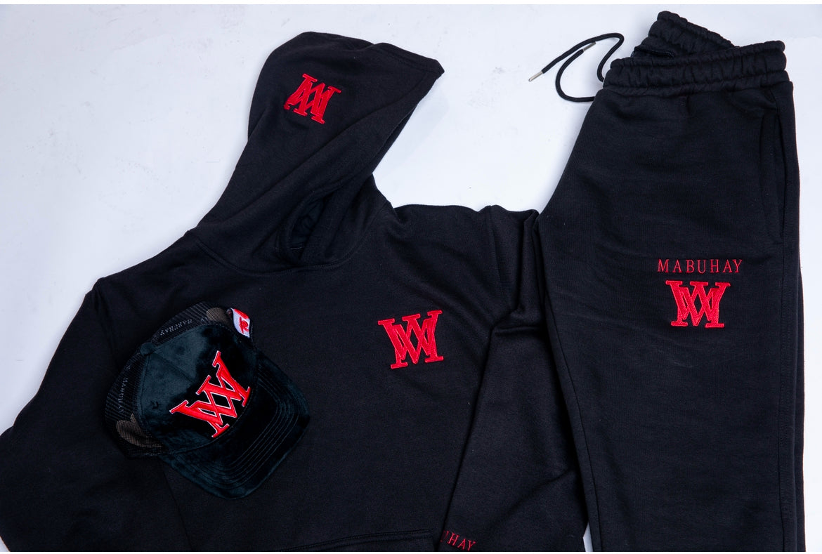 Mabuhay "Rock Bottom" Sweatsuit Black/Red/White