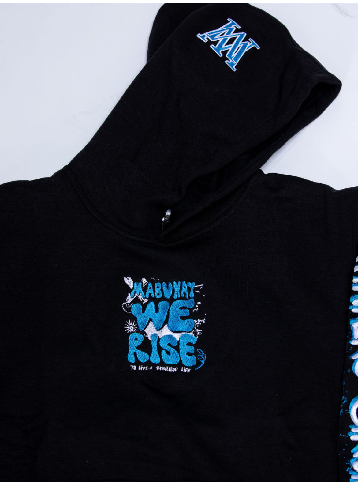 Mabuhay "Resilience – The World Is Better with You in It" Sweatsuit (Black, White & Baby Blue)