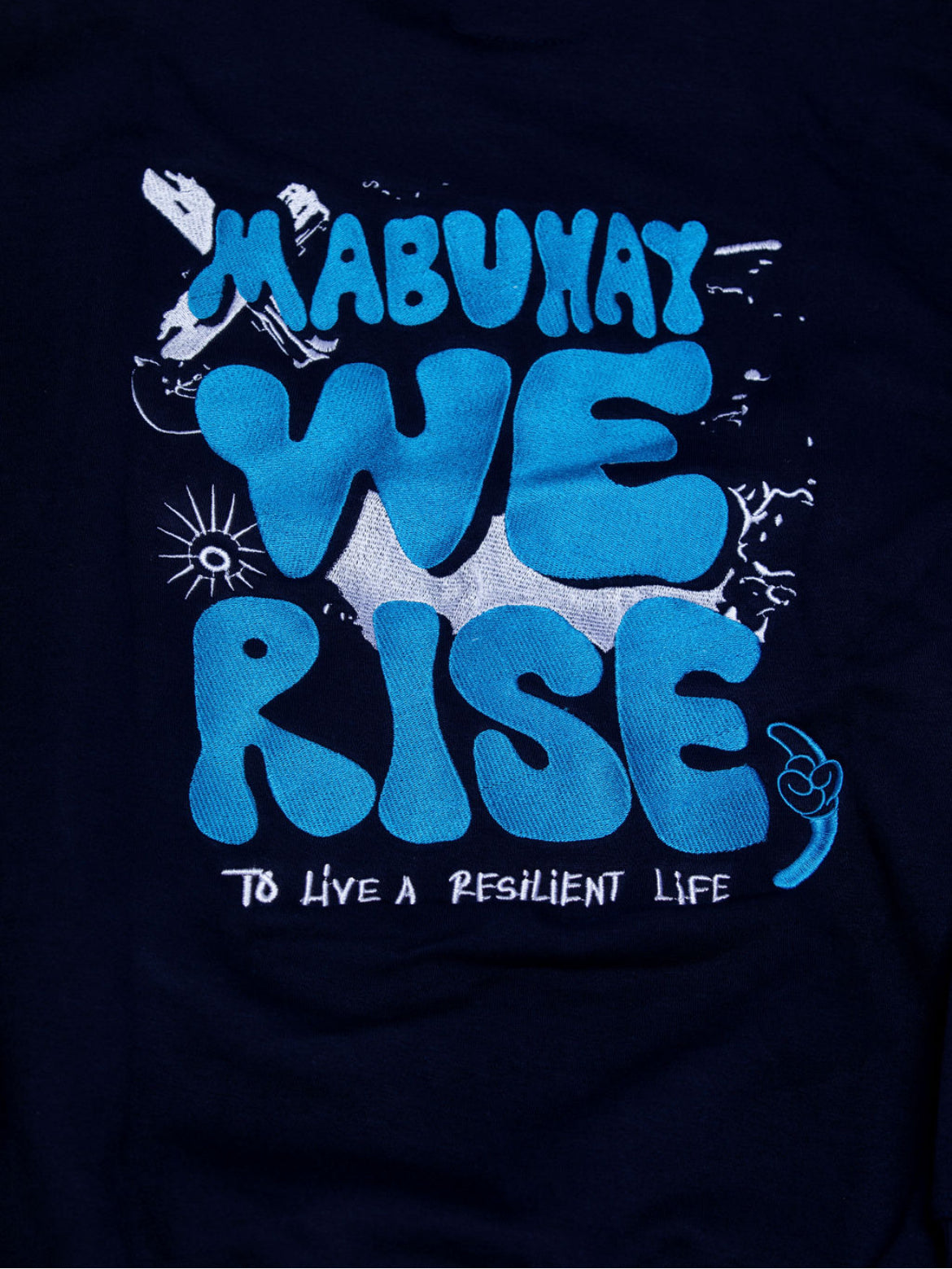 Mabuhay We Rise "Winners Circle" Hoodie Jogger Set – Navy, Baby Blue & White