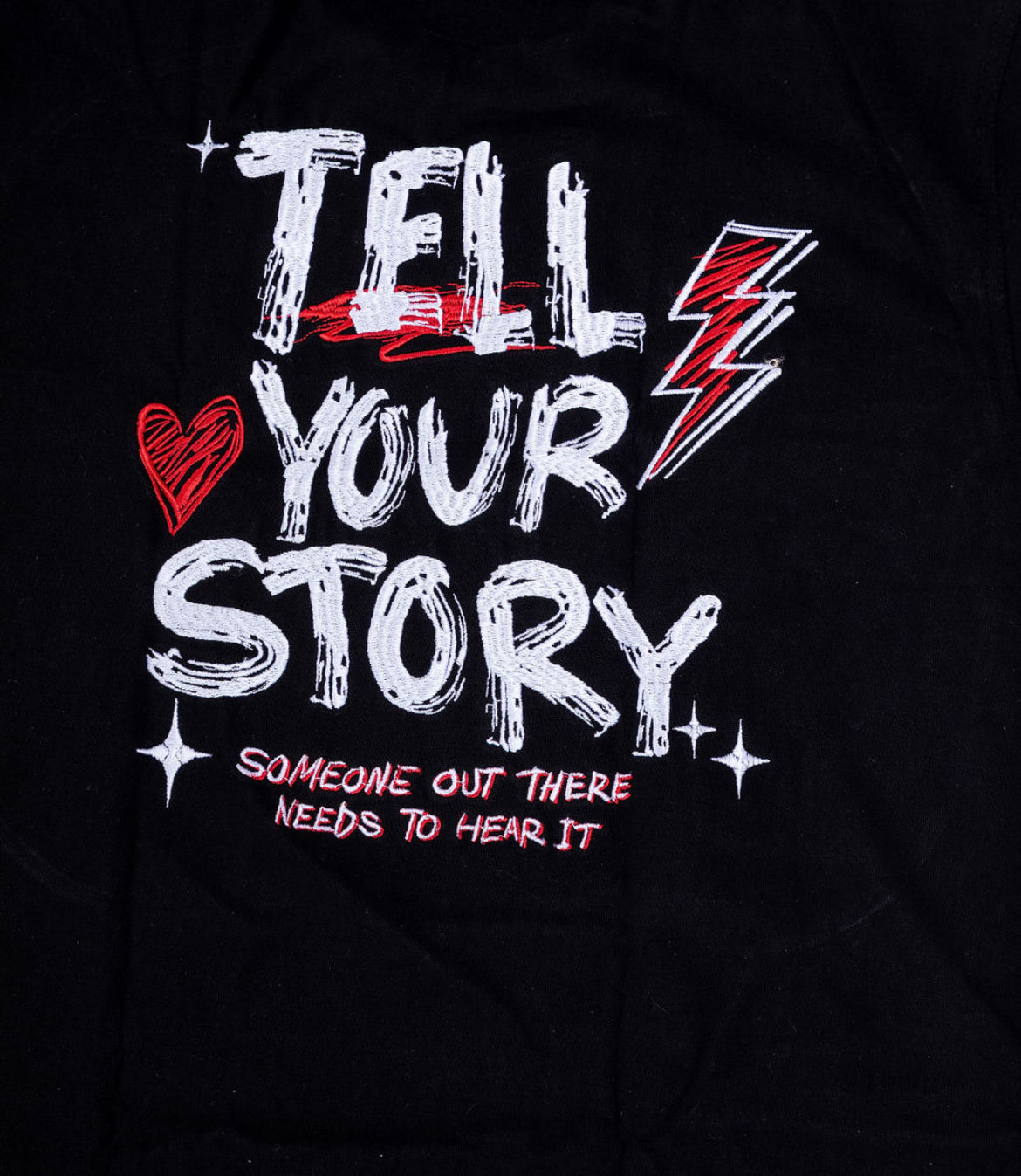 Tell Your Story Series – Short Sleeve Tee (Black/White/Red)