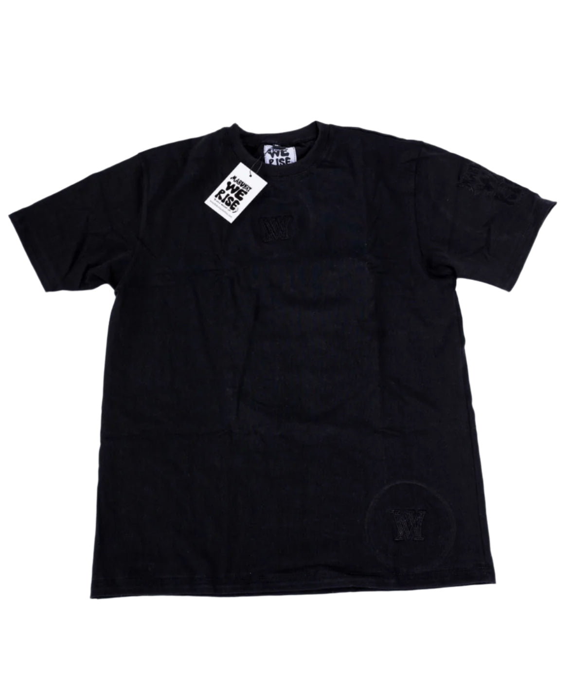 "We Are More Powerful When United Together" – All Black Embroidered Tee