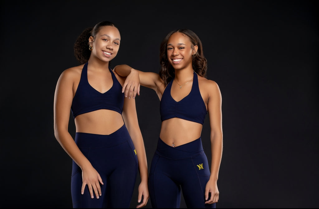 Women’s Train Diamond Cut High Rise Leggings  Navy/Yellow