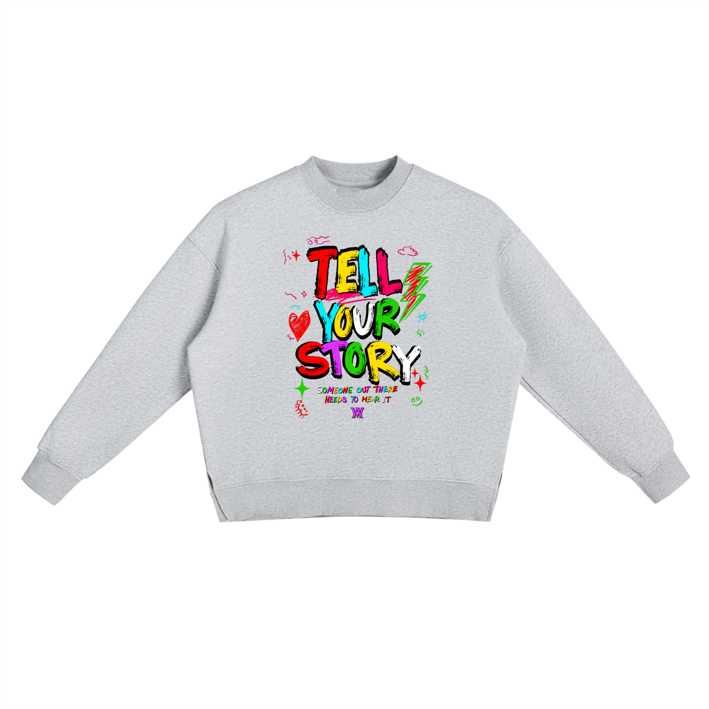 Fleece Side Slit Crewneck Sweatshirt