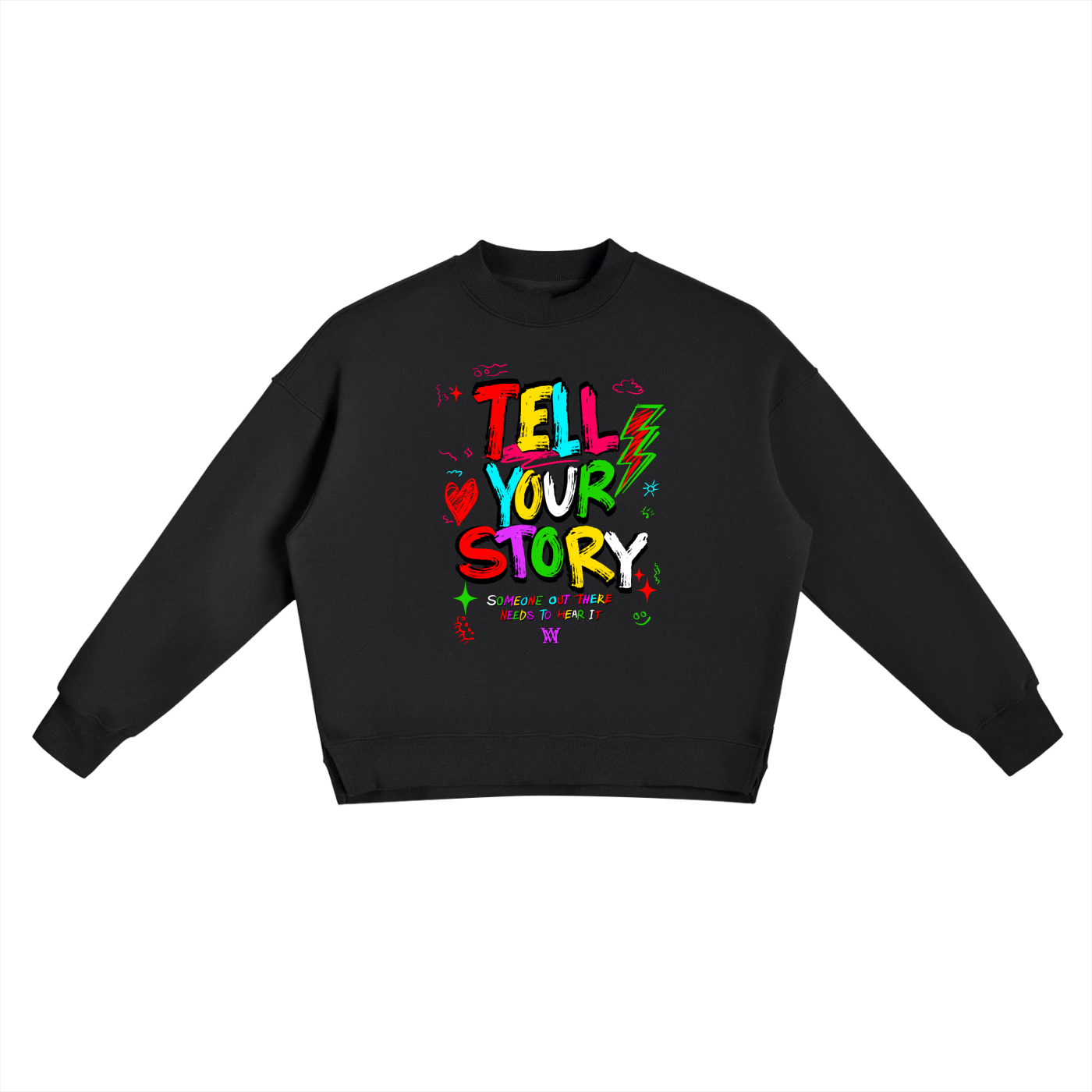 Fleece Side Slit Crewneck Sweatshirt