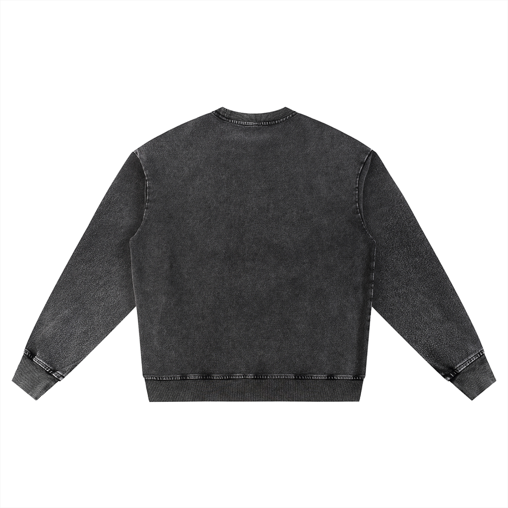 Snow Wash Oversized Crewneck Sweatshirt