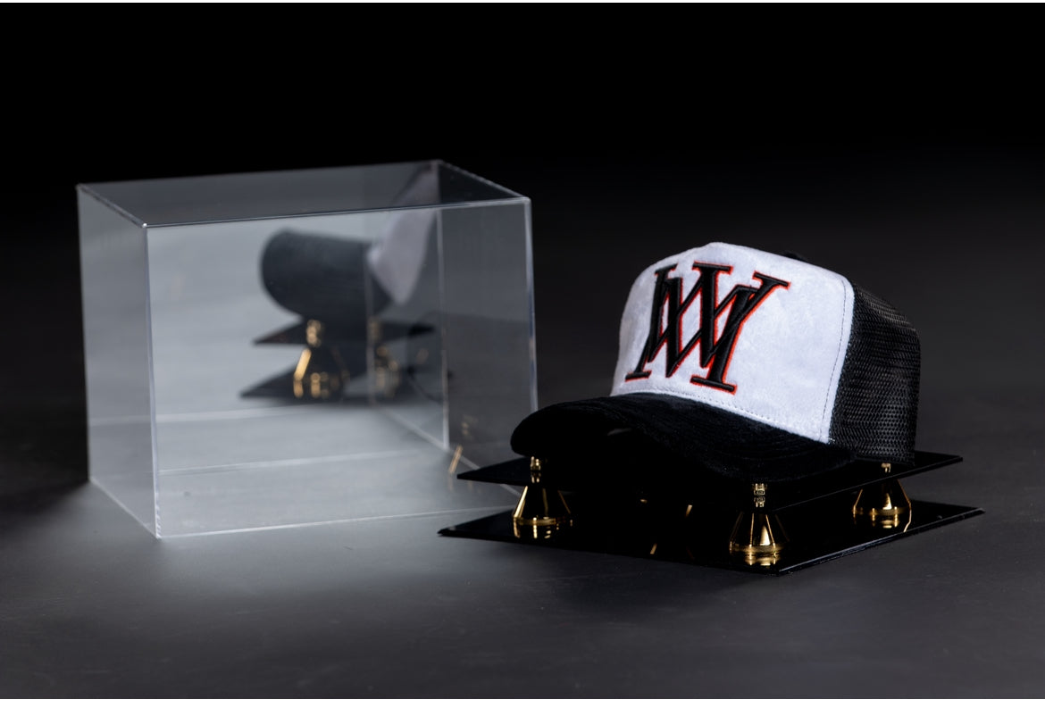 Mabuhay Signature Hat - Black/White w Orange Outline w Luxury Case Included