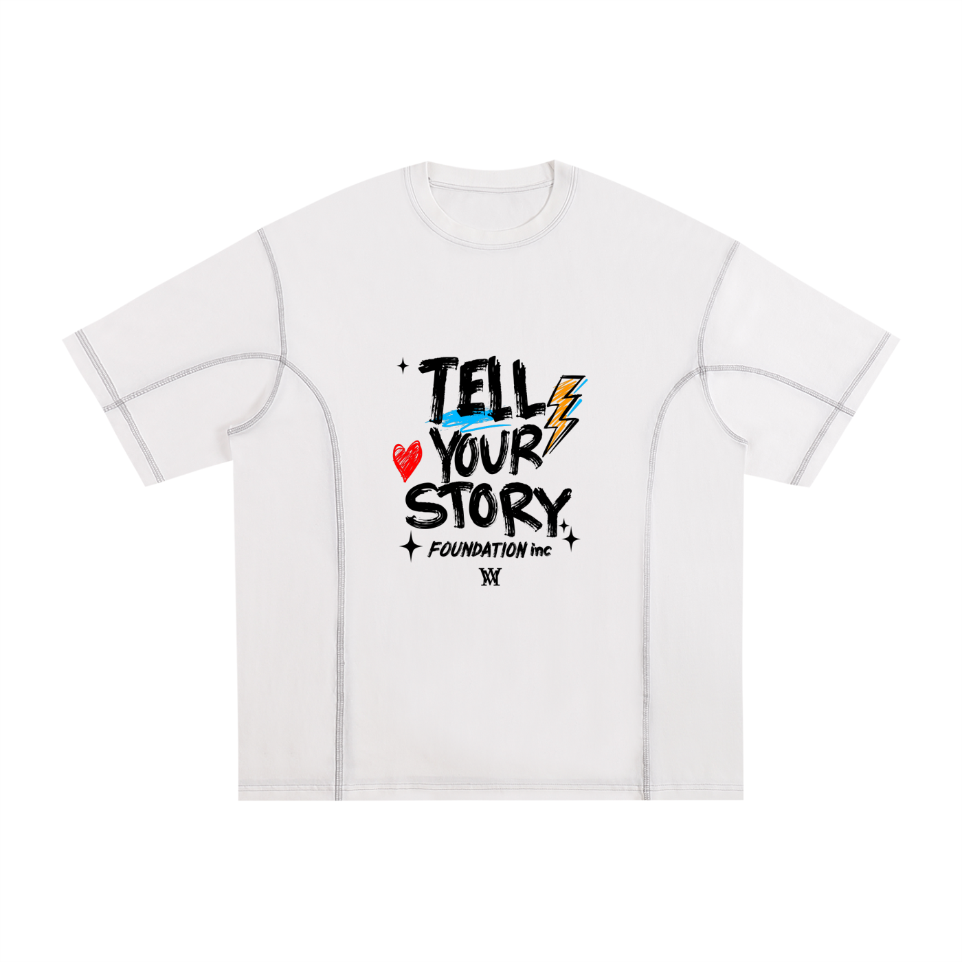Streetwear Contrast-Stitched Cotton T-Shirt