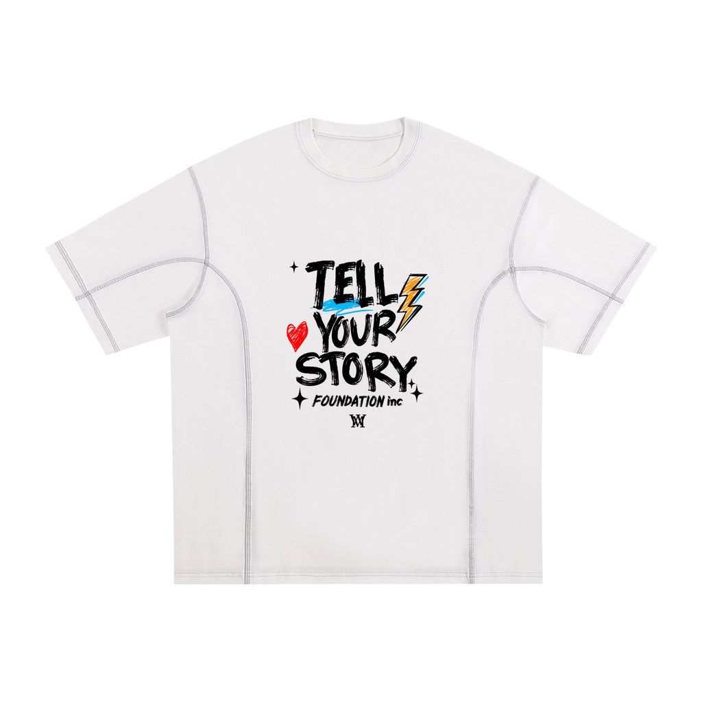 Streetwear Contrast-Stitched Cotton T-Shirt