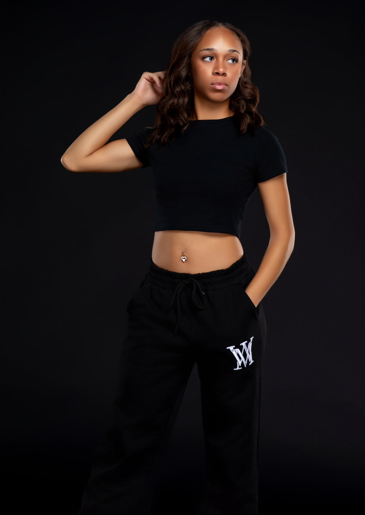 Mabuhay Black Joggers w White Embroidery