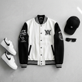 I am Built Different White/Black Varsity Jacket