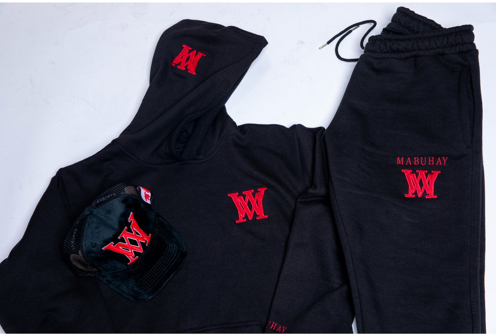 Mabuhay "Rock Bottom" Sweatsuit Black/Red/White