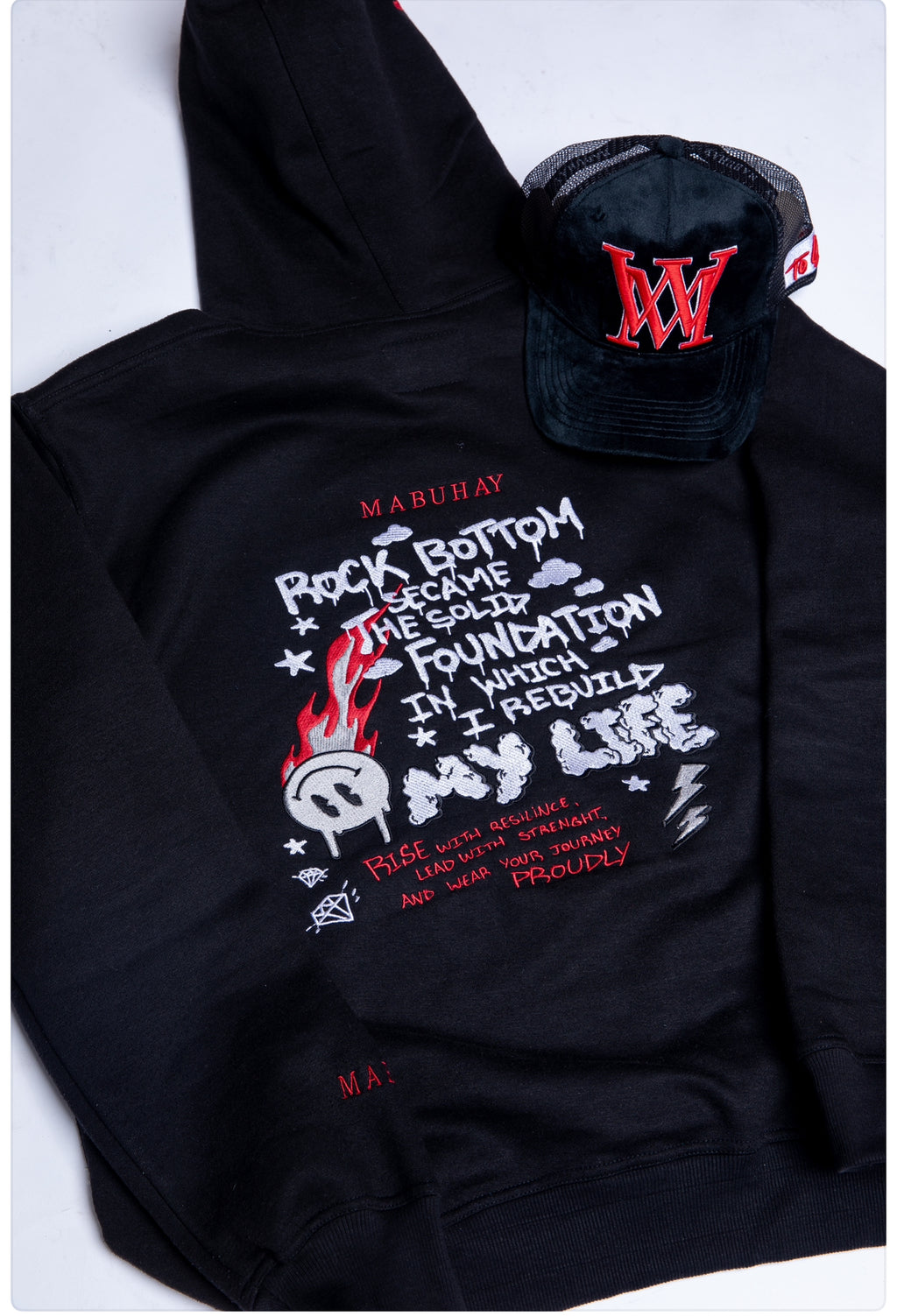 Mabuhay "Rock Bottom" Sweatsuit Black/Red/White