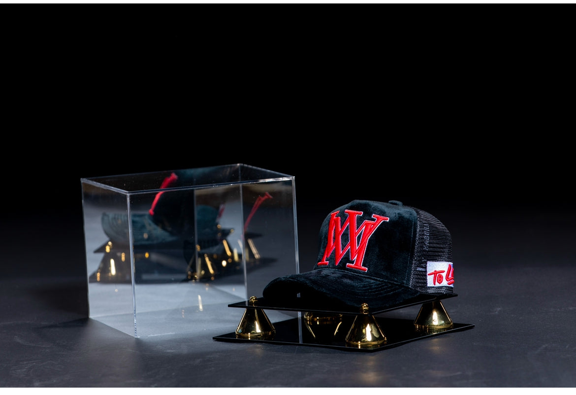 Mabuhay Monogram Hats - Black/Red w Luxury Collector Case