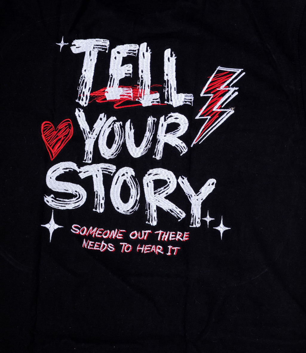 Tell Your Story Series – Short Sleeve Tee  Black/White/Red