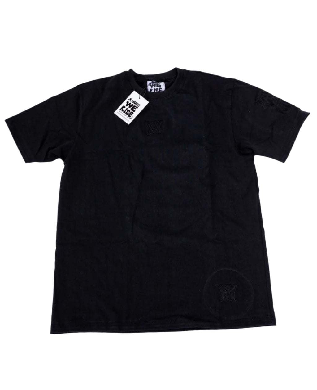 "We Are More Powerful When United Together" – All Black Embroidered Tee