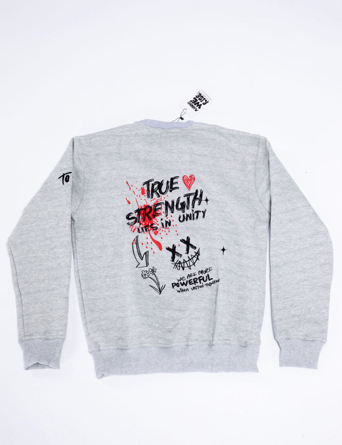 United Power Crewneck – Soft Grey, Black & Red Edition