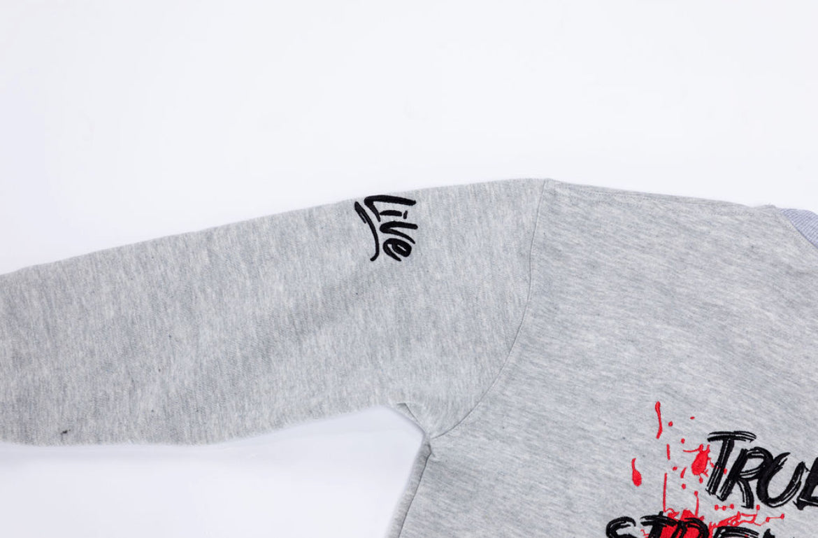United Power Crewneck – Soft Grey, Black & Red Edition