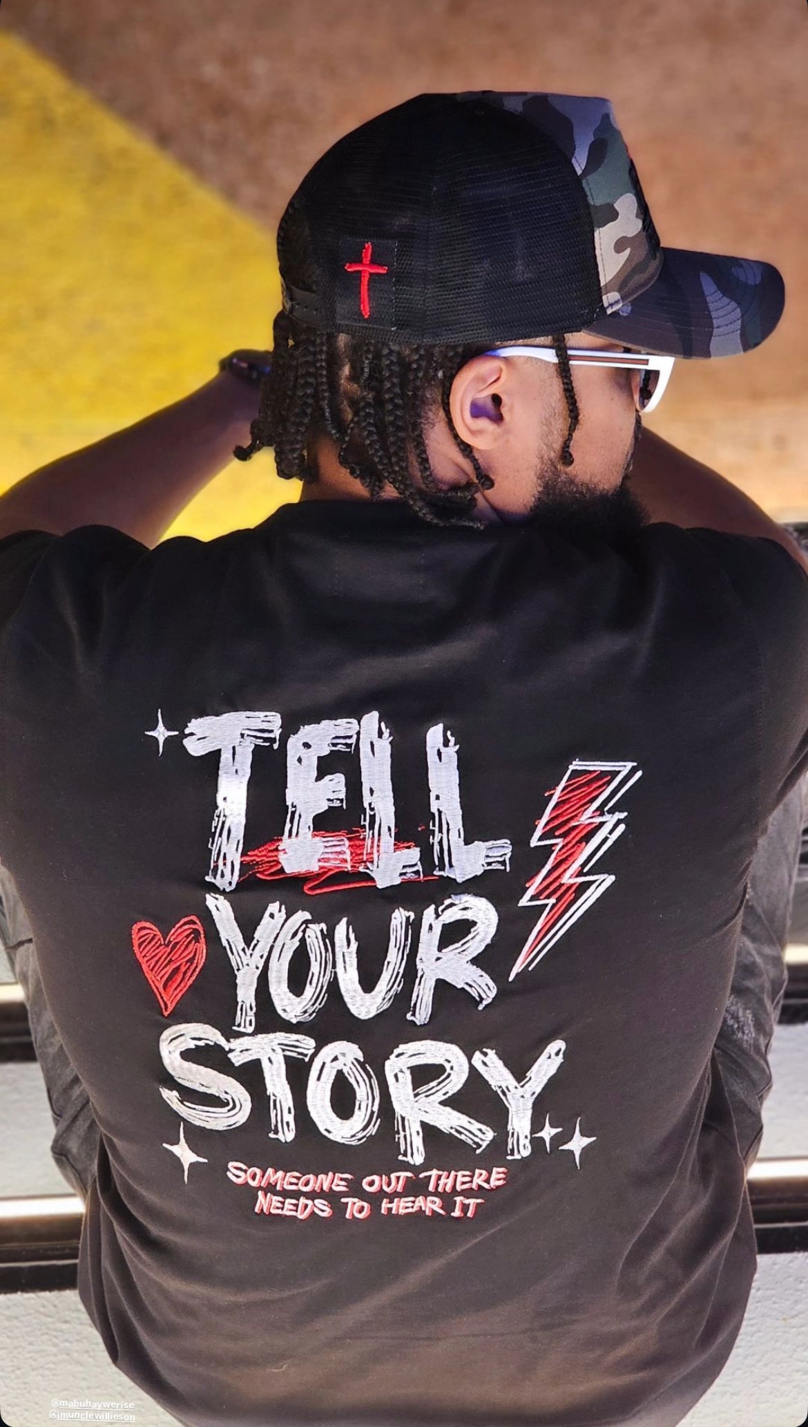 Tell Your Story Series – Short Sleeve Tee  Black/White/Red