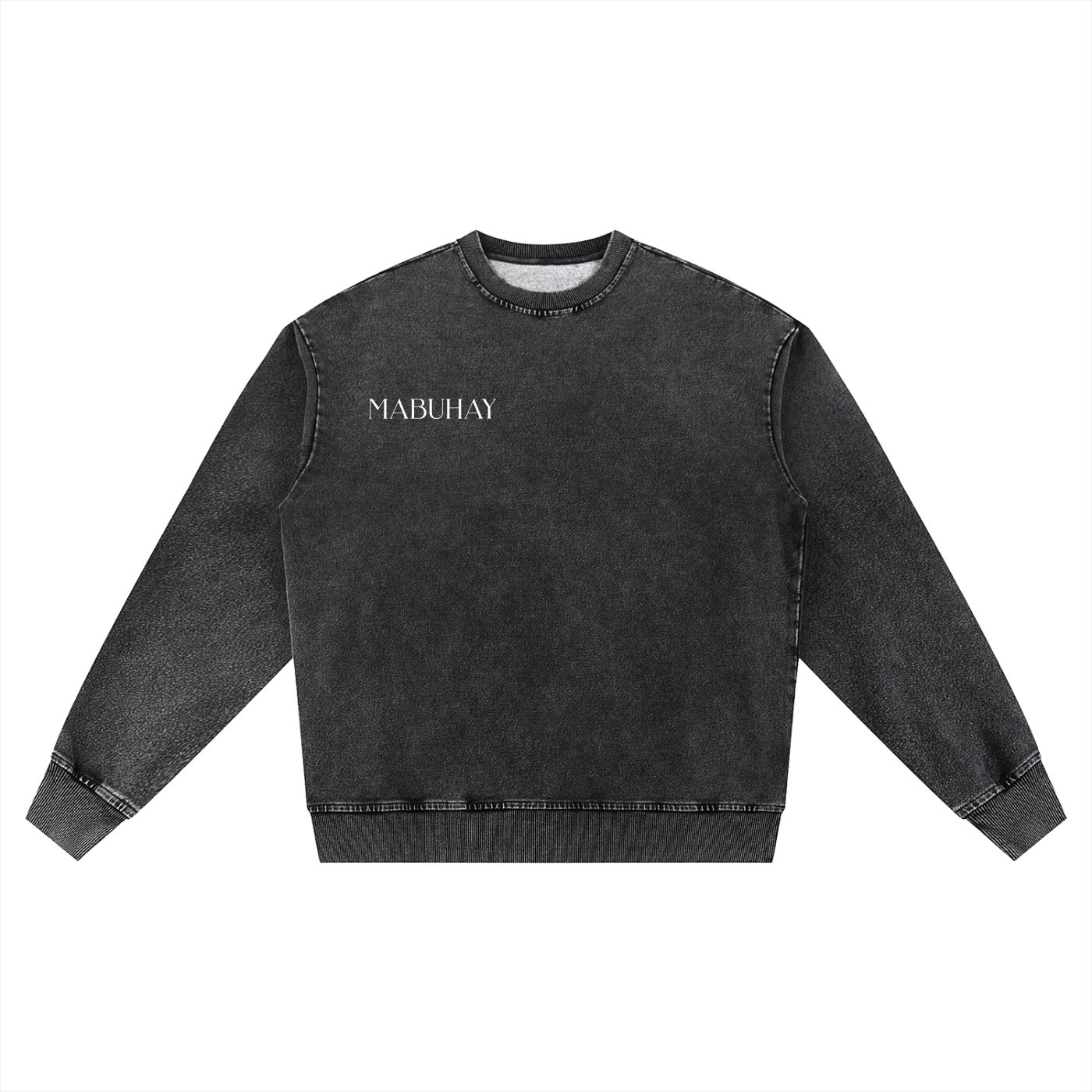 Snow Wash Oversized Crewneck Sweatshirt